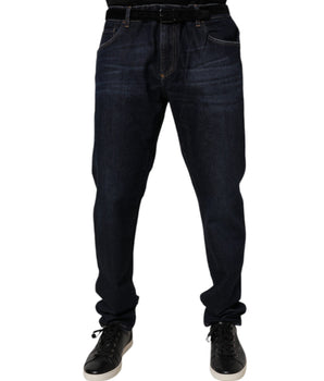 Dolce &amp; Gabbana Dark Blue Cotton Stretch Skinny Denim Jeans