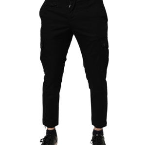 Vaqueros cargo ajustados de algodón elástico negro de Dolce &amp; Gabbana