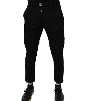 Dolce &amp; Gabbana Black Cotton Stretch Skinny Cargo Denim Jeans