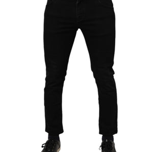 Dolce &amp; Gabbana Vaqueros pitillo elásticos de algodón negro para hombre
