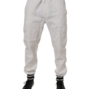 Pantalones cargo ajustados de algodón blanco Dolce &amp; Gabbana