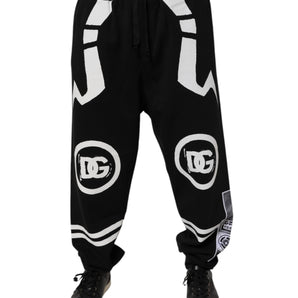 Dolce &amp; Gabbana Pantalones deportivos tipo jogger de algodón con logo negro