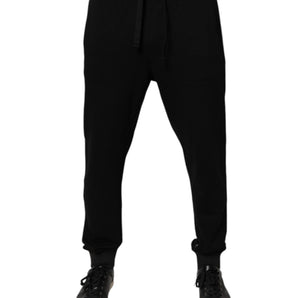 Pantalones deportivos de algodón Dolce &amp; Gabbana con logotipo negro para hombre