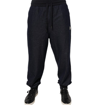 Dolce &amp; Gabbana Black Jacquard Jogger Men Sweatpants Pants