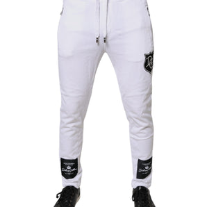 Pantalones deportivos ajustados para hombre con parche del logo blanco de Dolce &amp; Gabbana