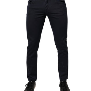 Vaqueros ajustados de algodón azul oscuro dorado de Dolce &amp; Gabbana para hombre
