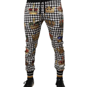 Pantalones deportivos Dolce &amp; Gabbana con corona de pata de gallo multicolor para hombre