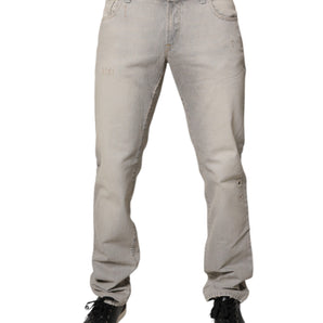 Vaqueros ajustados de algodón gris claro de Dolce &amp; Gabbana