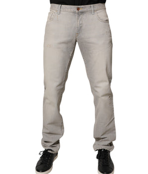 Dolce &amp; Gabbana Light Gray Cotton Skinny Denim Jeans