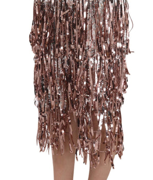 Dolce & Gabbana Metallic Sequin Tulle High-Waist Midi Skirt Dolce & Gabbana 