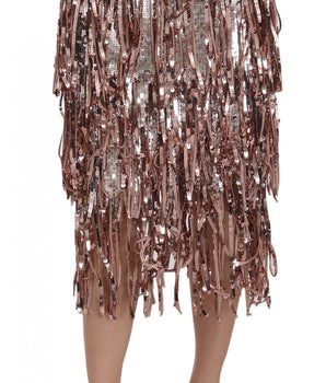 Dolce & Gabbana Metallic Sequin Tulle High-Waist Midi Skirt Dolce & Gabbana 