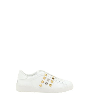 Valentino Garavani White Calf Leather Bos Taurus Low Top Sneakers