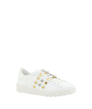 Valentino Garavani White Calf Leather Bos Taurus Low Top Sneakers