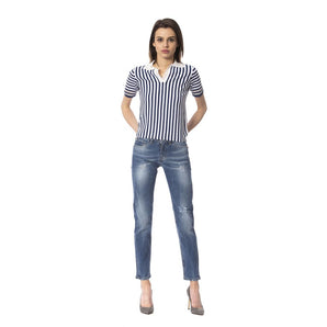 Frankie Morello Blue Other Fibers Women Jeans
