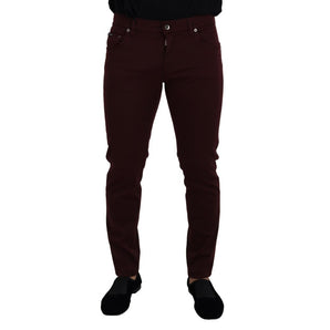 Dolce &amp; Gabbana Vaqueros y pantalón de algodón burdeos