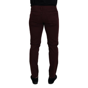 Dolce &amp; Gabbana Vaqueros y pantalón de algodón burdeos