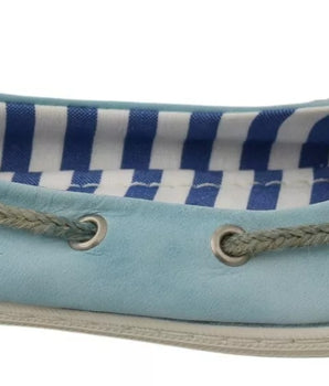 Mocasines de ballet con lazo y encaje de ante azul cielo de Pantofola D'Oro