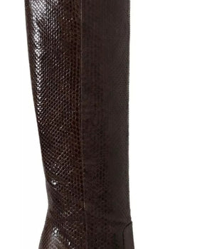 Dolce &amp; Gabbana Zapatos De Botas Altas Con Tacones De Cuero Exótico Marrón
