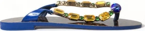 Sandalias planas con cristales azules de Dolce &amp; Gabbana para la playa