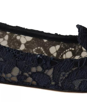 Bailarinas con encaje y mocasines de cristal azul de Dolce &amp; Gabbana