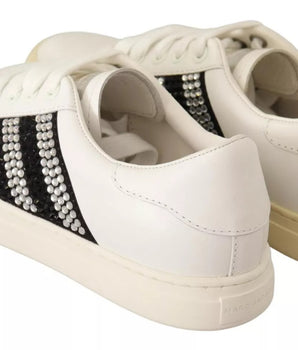 Zapatillas Marc Jacobs de piel blanca con cristales