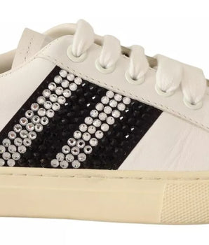 Zapatillas Marc Jacobs de piel blanca con cristales