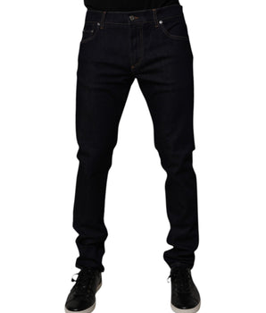 Dolce &amp; Gabbana Black Cotton Stretch Men Skinny Denim Jeans