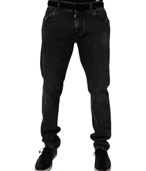 Dolce &amp; Gabbana Black Cotton Stretch Men Skinny Denim Jeans
