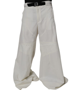 Dolce &amp; Gabbana White Mid-Waist Wide-Leg Trousers