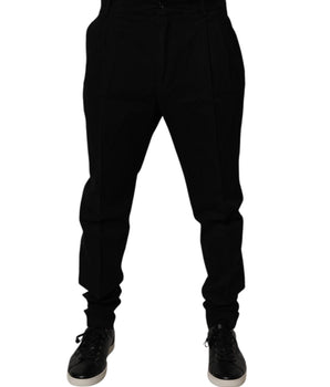 Dolce &amp; Gabbana Black Cotton Stretch Skinny Pants