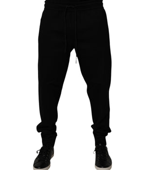 Dolce &amp; Gabbana Black Cotton Blend Jogger Sweatpants Pants