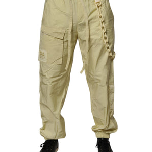 Pantalones deportivos Dolce &amp; Gabbana con cadena de nailon amarillo para hombre