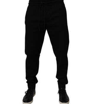 Dolce &amp; Gabbana Black Cotton Blend Jogger Sweatpants Pants