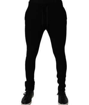 Dolce &amp; Gabbana Black Cashmere Jogger Men Sweatpants Pants