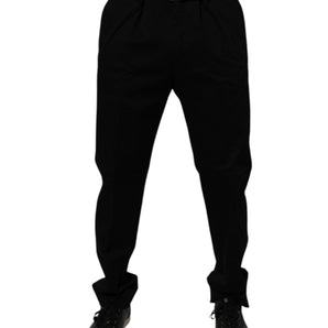 Pantalones de vestir ajustados de algodón negro de Dolce &amp; Gabbana para hombre