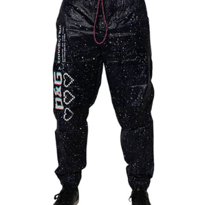 Pantalones jogger de algodón con estampado DG Game en azul oscuro de Dolce &amp; Gabbana