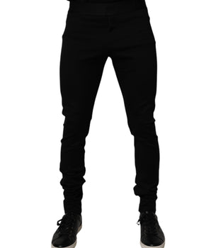 Dolce &amp; Gabbana Black Cotton Jogger Men Sweatpants Pants
