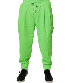 Dolce &amp; Gabbana Neon Green Cargo Jogger Men Sweatpants Pants