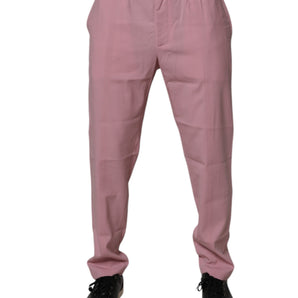 Pantalones chinos elásticos de algodón rosa de Dolce &amp; Gabbana