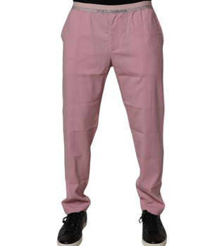 Dolce &amp; Gabbana Pink Cotton Stretch Chino Pants