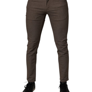 Pantalones chinos de algodón elástico marrón de Dolce &amp; Gabbana