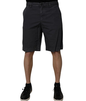 Dolce &amp; Gabbana Dark Gray Cotton Mid Waist Men Bermuda Shorts