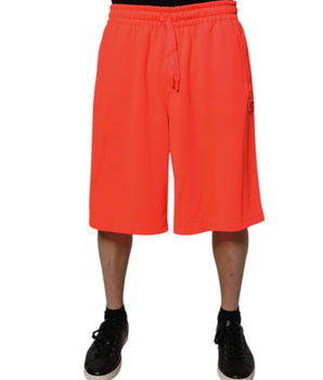 Dolce &amp; Gabbana Red Polyester Mid Waist Men Bermuda Shorts