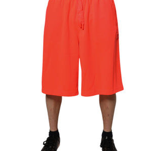 Dolce &amp; Gabbana Red Polyester Mid Waist Men Bermuda Shorts