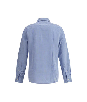 Deperlu Light Blue Cotton Pattern Shirt