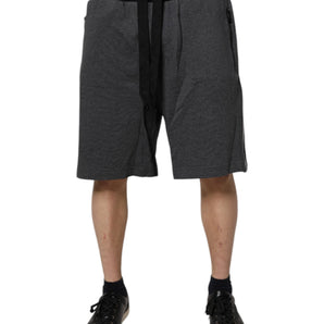 Dolce &amp; Gabbana Dark Gray Cotton Bermuda Sweatshorts Shorts