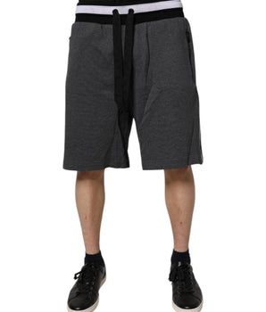 Dolce &amp; Gabbana Dark Gray Cotton Bermuda Sweatshorts Shorts