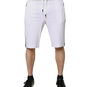 Dolce &amp; Gabbana White King Cotton Bermuda Sweatshorts Shorts
