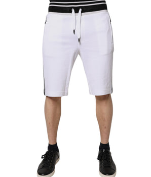 Dolce &amp; Gabbana White King Cotton Bermuda Sweatshorts Shorts