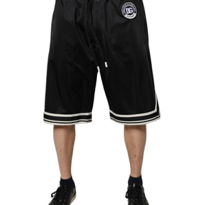 Dolce &amp; Gabbana Black White Men Bermuda Sweatshorts Shorts